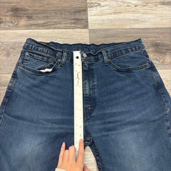 Levis 514 Faded Dark Wash Blue Mens 36x30 Straight‎ Fit Denim Jeans Red Tab - Picture 10 of 14